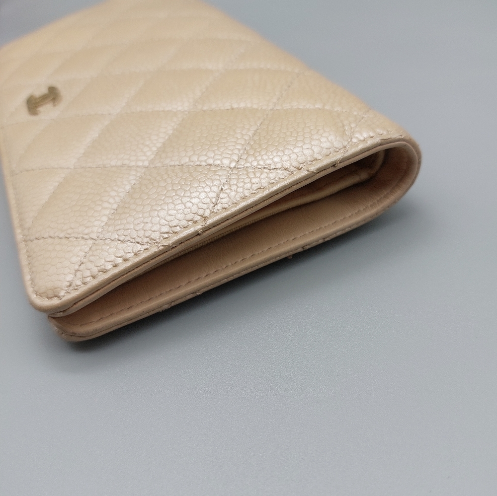 🖤CANEL Gold Metallic Quilted Leather Wallet/Clutch🖤 - Picture 8 of 17